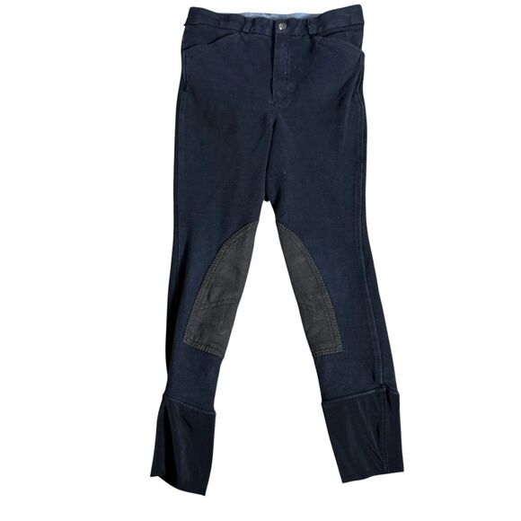 Tuffrider Cotton Equestrian Breeches Black Riding Pants Sz 8-10 Years Girls - Picture 1 of 8